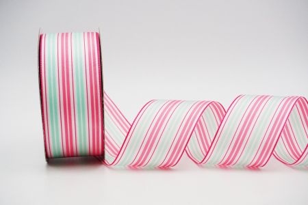Multi-Colored Double Striped Ribbo_K1738_hot pink.mint green